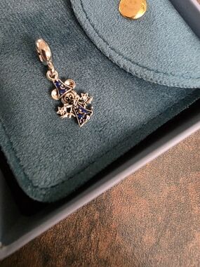 Silver Mouse Sorcerer Blue Enamel Charm for Women’s Bracelets